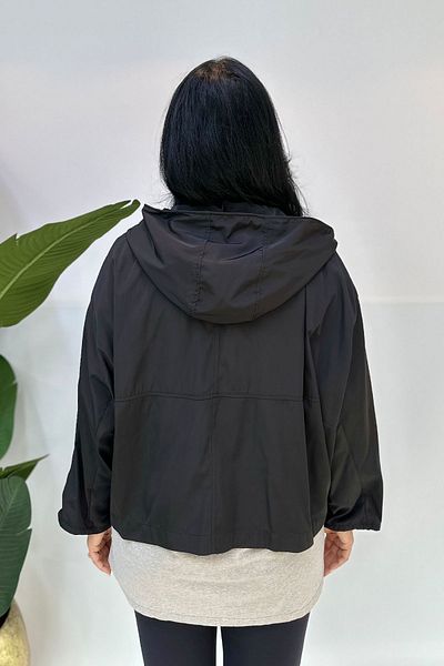 GÖKSEL Plus Size Black Thin Coat - Special Design