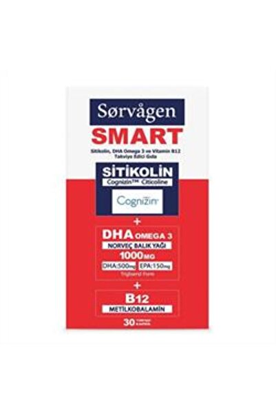 Sorvagen STD Sorvagen Smart Sitikolin DHA Omega 3 ve B12 30 Kapsül ( TEKLİDİR )