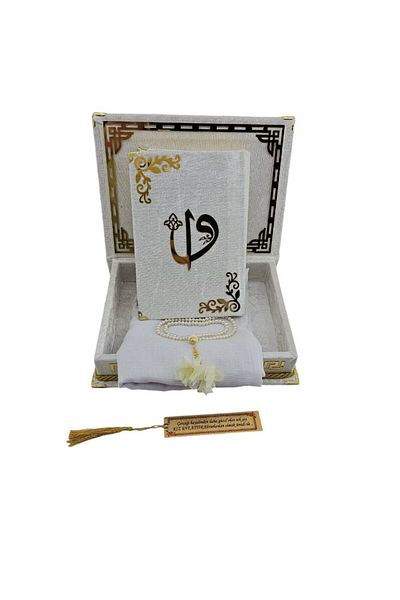 GÜLSEMALİ Gift Quran Head Scarf Rosary Bundle Dowry Set with Storage Box
