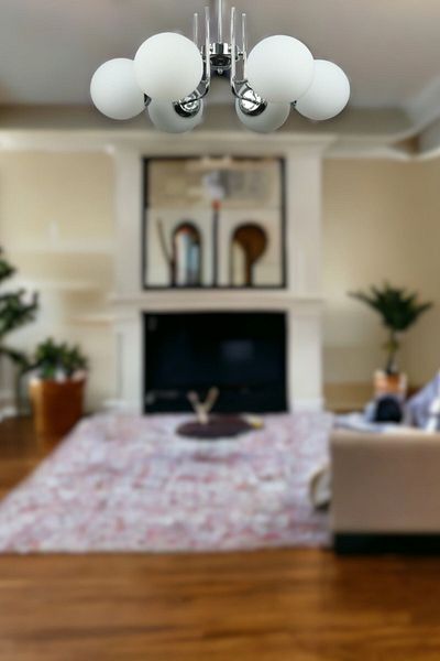 Fer Avize Tanya Modern Design Kitchen - Living Room - Bedroom - Ceiling Chrome Color White Glass 6-Piece Chandelier