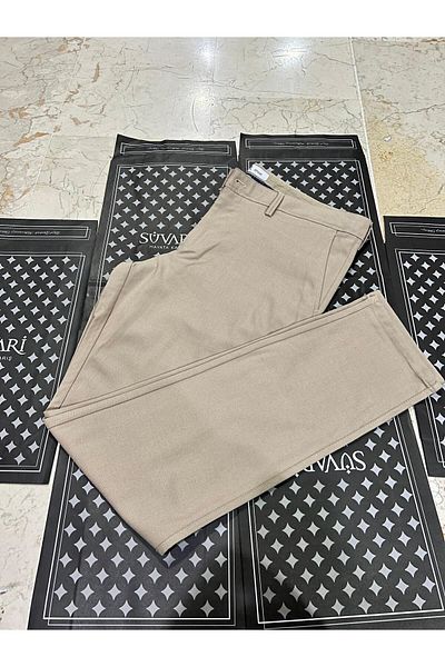 SÜVARİ Παντελόνι Full Lycra Canvas - Slim Fit με πλαϊνές τσέπες και λεπτομέρεια Armure