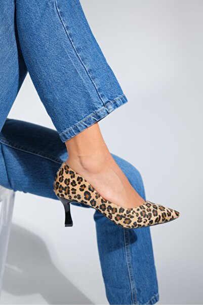 LuviShoes 353 Černožluté dámské boty na podpatku se vzorem