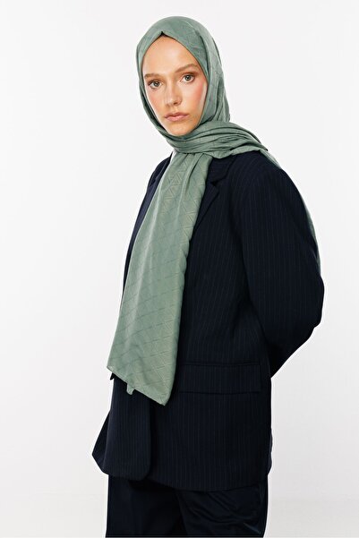 Mooncorn Bamboo Jacquard Shawl - Mildew Green