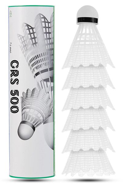 Telvesse White Semi-Pro Badminton Ball - 6 Pieces Balanced Speed Starter Boxed Mushroom Head Deluxe Set 620