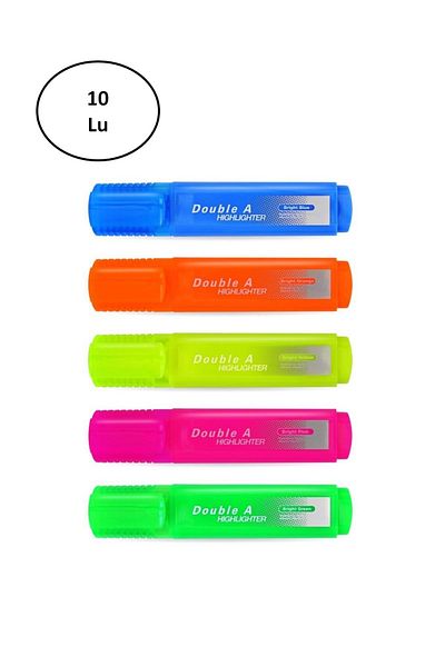 DOUBLE A Orange Highlighter Set of 10