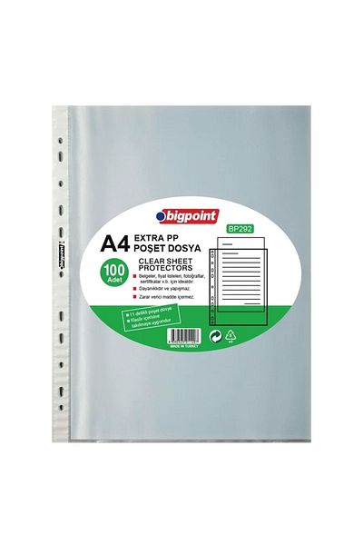 Bigpoint Bp292 ملف حقيبة إضافي بحجم A4 (عبوة مكونة من 100 قطعة)