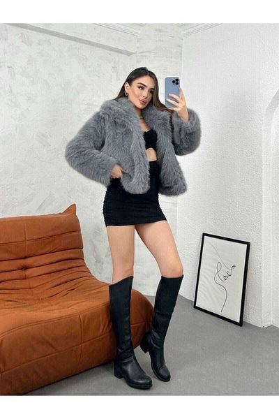 MODA DURAĞI Women's Premium Imported Faux Short Fur