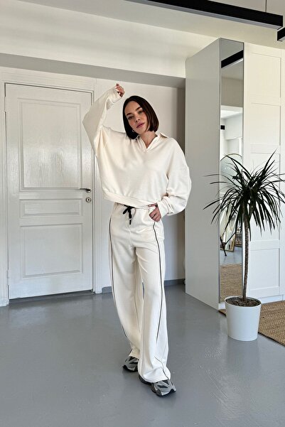 MAGARDE Ecru Modal Oys*Ho Set - Piping Detailed