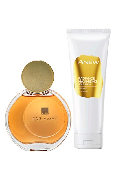 AVON Far Away Kadın Parfüm Ve Anew Radiance Maximising Gold Yüz Maskesi Paketi