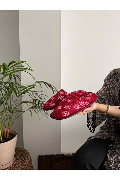 Behtah Kundura Patterned Snowflake - Women's House Slippers, Guest and Dowry, Winter Closed Front