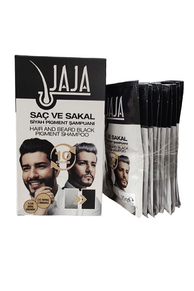 Jaja Blacking Black Shampoo - 25 Gr X 10 Pieces Hair and Beard