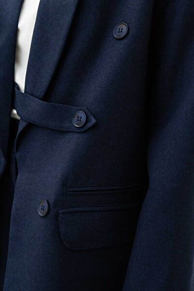 Hooopstore Premium Navy Blue Διπλό Μπλέιζερ Μπουφάν