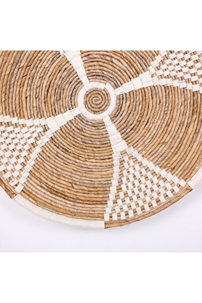Mylamp PERU 60x13 cm Çap- Doğal Abaka Duvar Tabağı