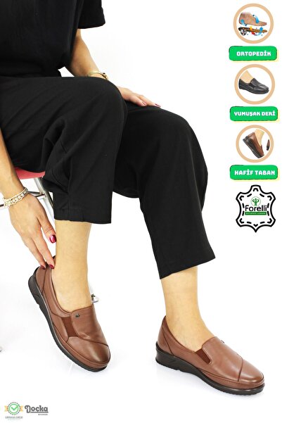 Forelli Kadın Hakiki Deri Günlük Ortopedik  Bağcıksız Ayakkabı F24/CM48001