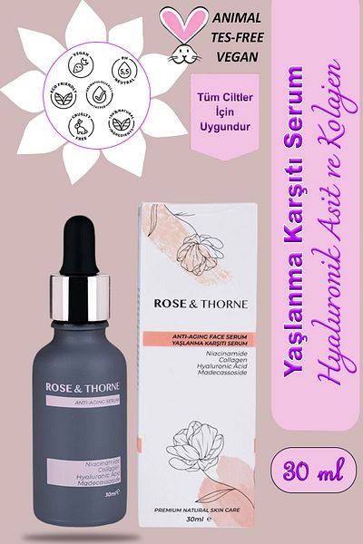ROSE & THORNE Rose Thorne 30 ml - Anti-Aging Wrinkle Serum Collagen Moisturizing Vitality Hyaluronic Acid