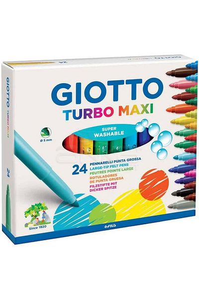 Giotto 455000 Model Turbo Maxi Jumbo - Set of 24 Felted Pens