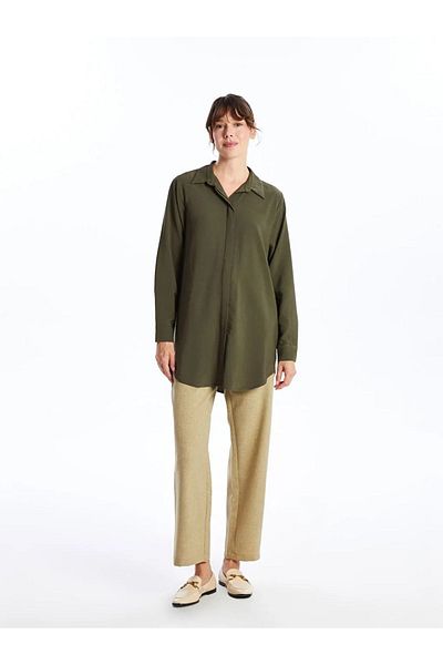 LC Waikiki Lcwaikiki Classic - Dark Khaki Women's Tunic Shirt