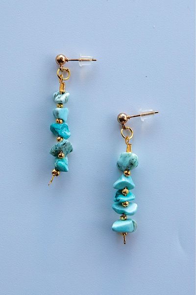 Lila Rosa Ethnic Authentic Earrings with Natural Stone Detail