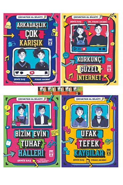 Genç Timaş 4.5.6.sınıflar için Çocuktan Al Bilgiyi serisi- 4kitap-Ufak Tefek Kaygılar,Korkunç Güzel İnternet,