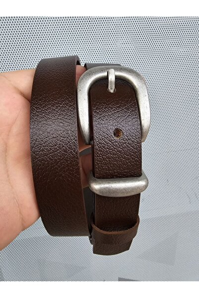 Kemerix Buckle 100% Genuine Leather Black-Bitter Brown 2-Piece Belt Set