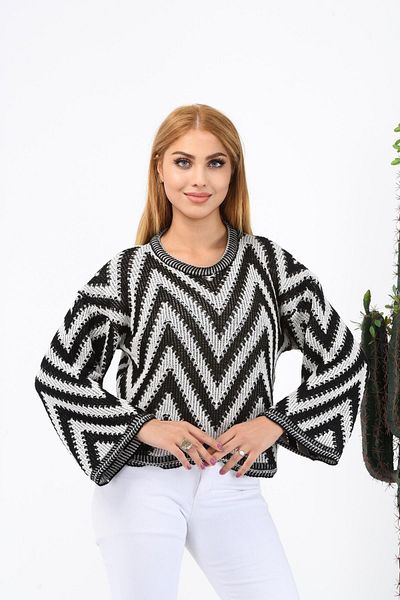 Lady MORE Tricotaj de damă cu model în zig-zag