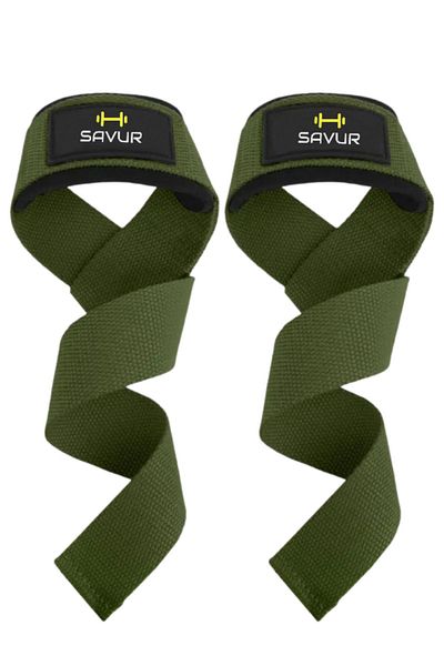SAVUR Fitness Wrist Strap - Padded Lifting Straps, Weight Lifting Strap