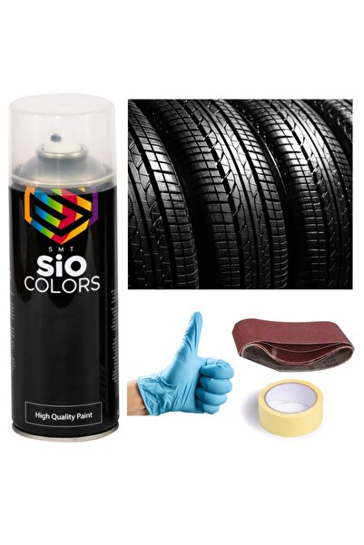 sıocolors DARBEYE DAYANIKLI LASTİK SİYAH SPREY BOYA SETİ 400ML +ZIMPARA+KAĞIT...