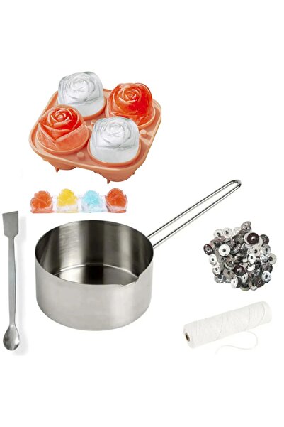 adin tasarım Mum Yapım Seti Mum Eritme Kabı 750 ml Parafin Karıştırma Kaşığı ...