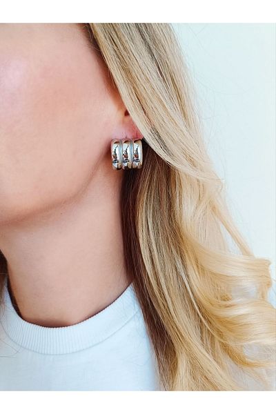 Marlenka 3 Curved Steel Earrings