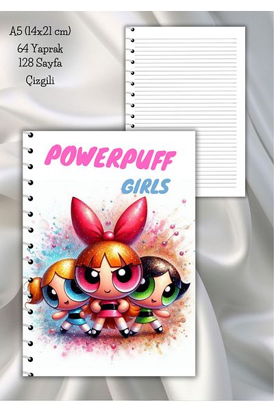 daily notebook دفتر مدرسي مخطط من باور جيرلز، 64 ورقة، مقاس A5 (15×21 سم)