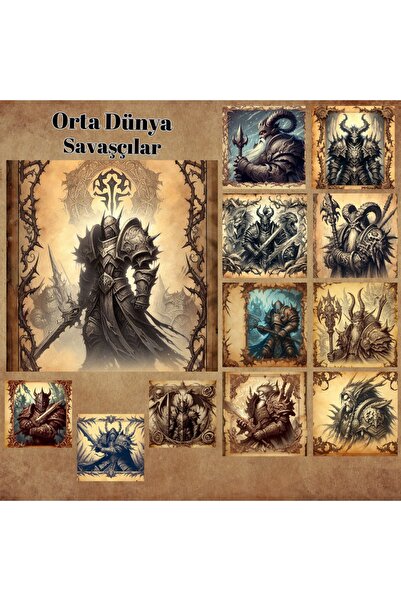 Pink Swan Craft Srednja Zemlja 12 komada ratnici spomenar bullet journal mat ...