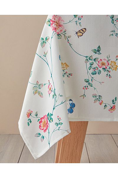 English Home Față de masă din poliester botanic crem - roz