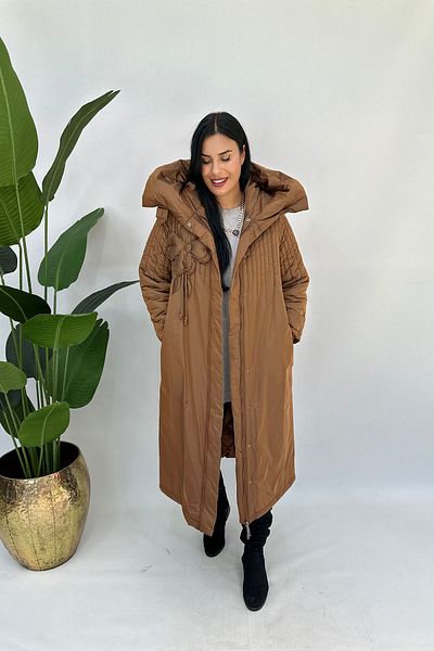 GÖKSEL Plus Size Maxi Design Coat