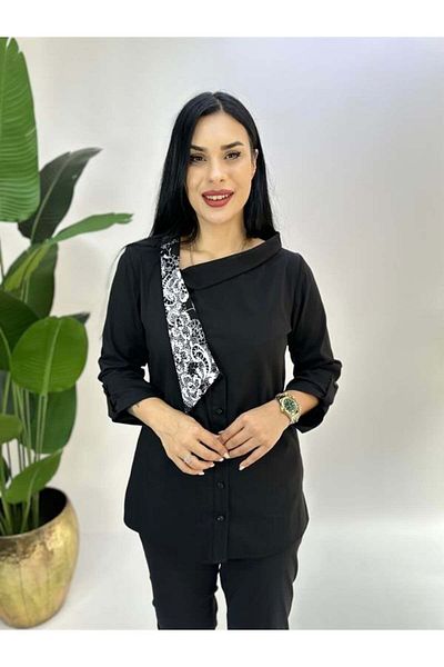 GÖKSEL Asymmetric Collar Plus Size Blouse