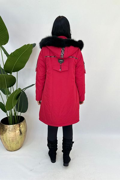 GÖKSEL Large Size Sprit Color Fur Coat
