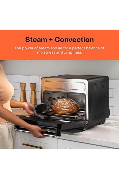 Nutricook Steami, Steam + Air Fryer Oven, 1600 Watts, 11-in-1 Functions, Steam + Convection, 24L, Black