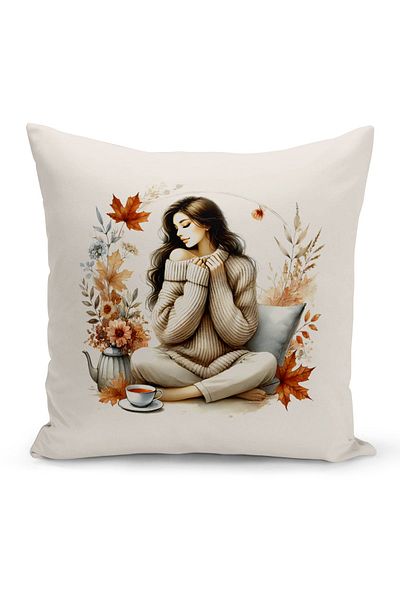Bertille Home Autumn Series - Double Sided Digital Printed Throw Pillow Cover (Halloween Pity Cushion Cover)