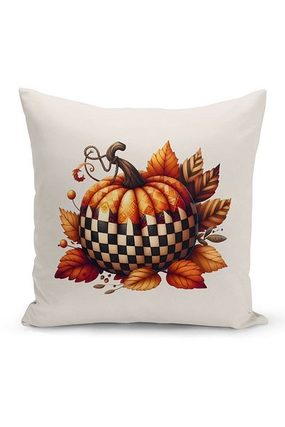 Bertille Home Autumn Series - Double Sided Digital Printed Throw Pillow Cover (Halloween Pity Cushion Cover)