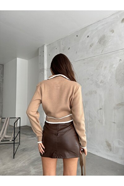 charm butik Ζακέτα με χρυσό γιακά πόλο