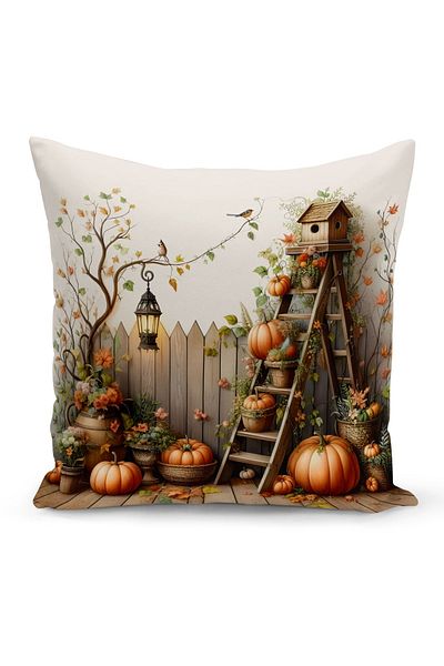 Bertille Home Autumn Series - Double Sided Digital Printed Throw Pillow Cover (Halloween Pity Cushion Cover)