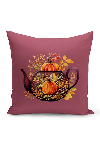 Bertille Home Seria de toamnă - Husă de pernă imprimată digital pe două fețe (Husă de pernă pentru Halloween)
