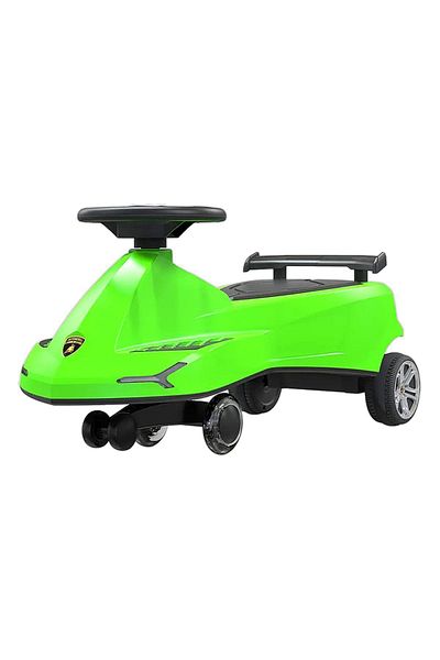 Lamborghini Swing Car Ride On with Lights and Sounds-Green