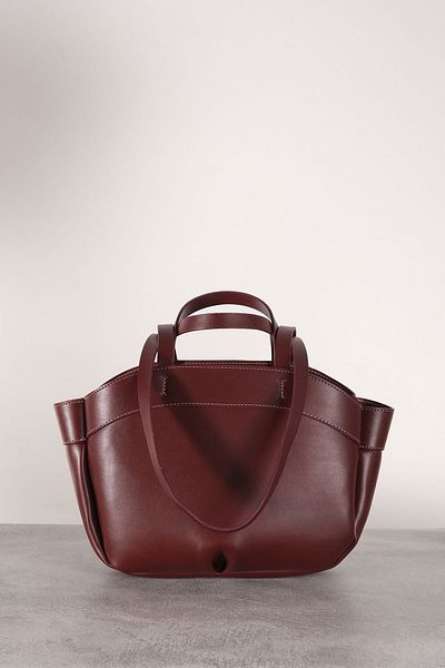 Çantacımstore Geanta de dama din piele rosie Claret - Model 2109
