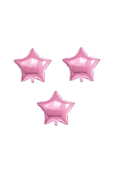 BAL10 DÜNYASI Star Foil Balloon 3 Pieces Pink