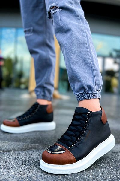 BZ Moda B267 Roman Mirror - Ανδρικές αθλητικές μπότες με ορθοπεδική σόλα CBT Μαύρο/Μαύρο