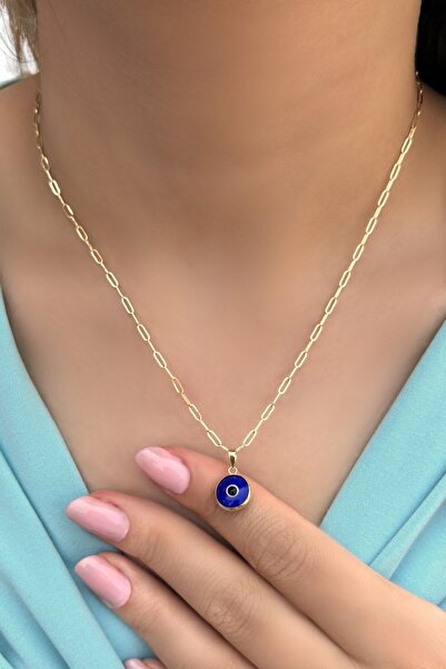 Altınaşkı Renkli Gözlü Ataş Altın Kolye