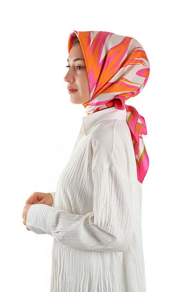 Bursa İpek Φούξια Nilsu Twill Silk Φουλάρι - Μοτίβο