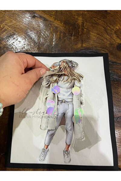 Gönülden Tasarım Дівчача 3D-паєтка з вишивкою - 22x19 см