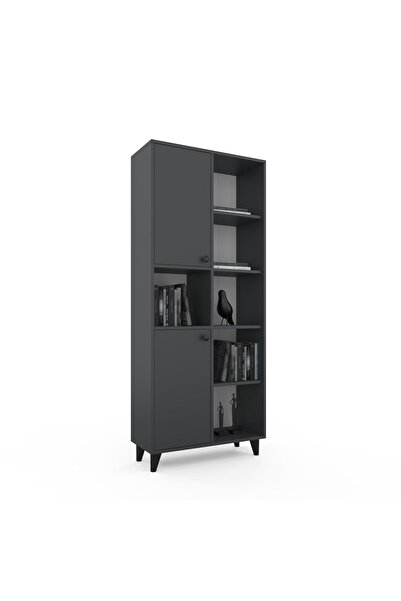 ANZERA Siena Kitaplık /çok Amaçlı Dolap - Antrasit - Dolaplı
