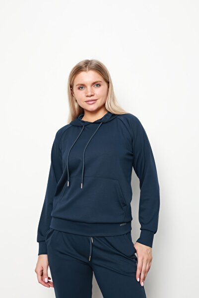 İKLİM LİFE Navy Blue Kangaroo Double Suit - Pocket and Hood Detail